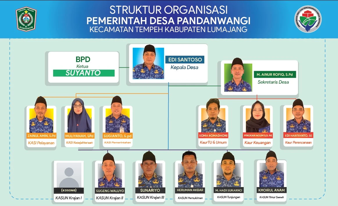 Bagan struktur organisasi Pemerintah Desa Pandanwangi